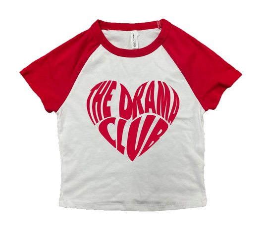 Drama Club Baby Tee White w/Red