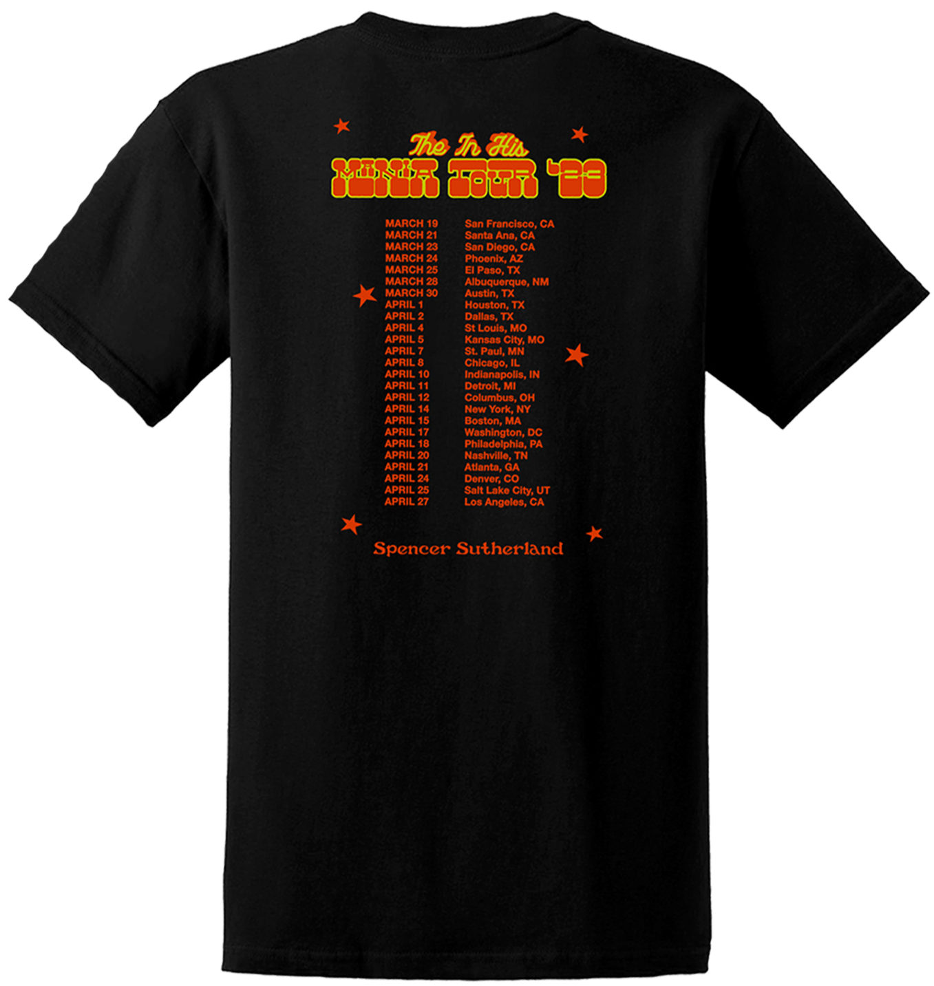 "In His Mania" Official Tour Tee